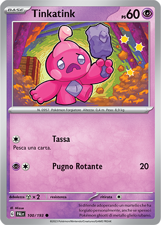 Tinkatink 100/193 Reverse Holo - ITA - Near Mint - Scarlatto e Violetto - Evoluzioni a Paldea - Carta Pokemon