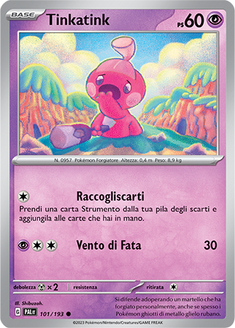 Tinkatink 101/193 Reverse Holo - ITA - Near Mint - Scarlatto e Violetto - Evoluzioni a Paldea - Carta Pokemon