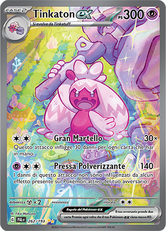 Tinkaton ex 262/193 Alternative Art - ITA - Near Mint - Scarlatto e Violetto - Evoluzioni a Paldea - Carta Pokemon