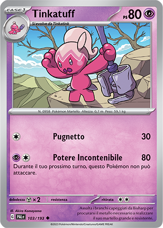 Tinkatuff 103/193 Reverse Holo - ITA - Near Mint - Scarlatto e Violetto - Evoluzioni a Paldea - Carta Pokemon