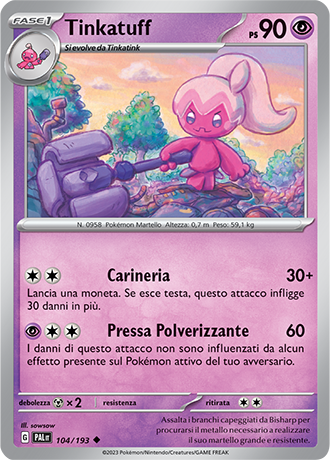 Tinkatuff 104/193 Reverse Holo - ITA - Near Mint - Scarlatto e Violetto - Evoluzioni a Paldea - Carta Pokemon