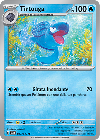 Tirtouga 037/142 - ITA - Near Mint - Scarlatto e Violetto - Corona Astrale - Carta Pokemon