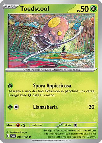 Toedscool 015/182 - ITA - Near Mint - Scarlatto e Violetto - Paradosso Temporale - Carta Pokemon