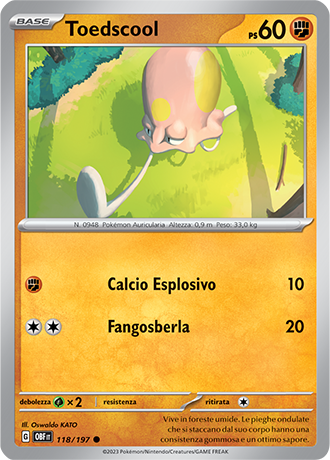 Toedscool 118/197 - ITA - Near Mint - Scarlatto e Violetto - Ossidiana Infuocata - Carta Pokemon