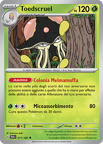 Toedscruel 017/182 - ITA - Near Mint - Scarlatto e Violetto - Paradosso Temporale - Carta Pokemon