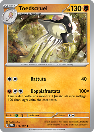 Toedscruel 119/197 - ITA - Near Mint - Scarlatto e Violetto - Ossidiana Infuocata - Carta Pokemon