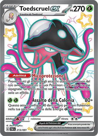 Toedscruel EX Shiny 213/091 Full Art - ITA - Near Mint - Scarlatto e Violetto - Destino di Paldea - Carta Pokemon