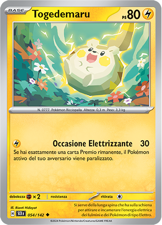 Togedemaru 054/142 Reverse Holo - ITA - Near Mint - Scarlatto e Violetto - Corona Astrale - Carta Pokemon