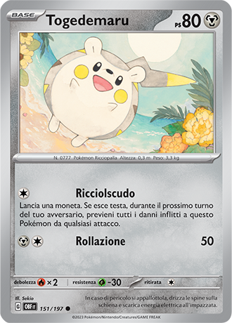 Togedemaru 151/197 - ITA - Near Mint - Scarlatto e Violetto - Ossidiana Infuocata - Carta Pokemon