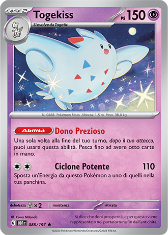 Togekiss 085/197 Holo - ITA - Near Mint - Scarlatto e Violetto - Ossidiana Infuocata - Carta Pokemon