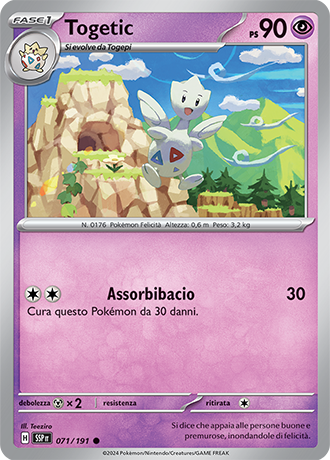 Togetic 071/191 - ITA - Near Mint - Scarlatto e Violetto - Scintille Folgoranti - Carta Pokemon