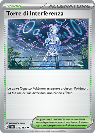 Torre di Interferenza 153/167 Non Comune - ITA - Near Mint - Scarlatto e Violetto - Crepuscolo Mascherato - Carta Pokemon