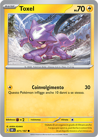 Toxel 071/197 - ITA - Near Mint - Scarlatto e Violetto - Ossidiana Infuocata - Carta Pokemon