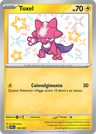 Toxel Shiny 140/091 - ITA - Near Mint - Scarlatto e Violetto - Destino di Paldea - Carta Pokemon