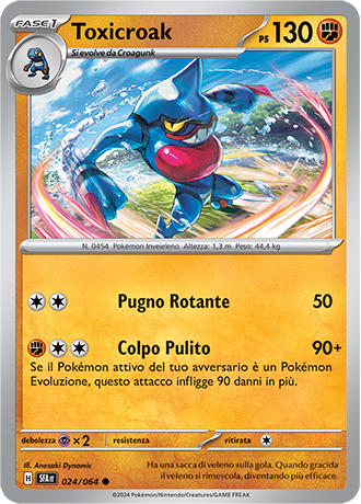 Toxicroak 024/064 Reverse Holo Comune - ITA - Near Mint - Scarlatto e Violetto - Segreto Fiabesco - Carta Pokemon