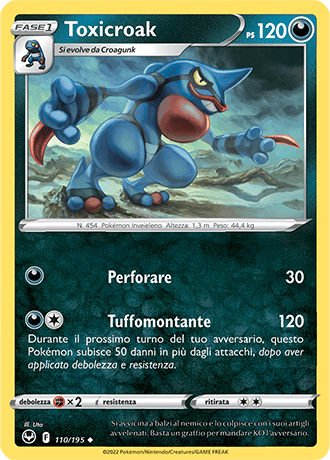 Toxicroak 110/195 - ITA - Near Mint - Spada e Scudo - Tempesta Argentata - Carta Pokemon