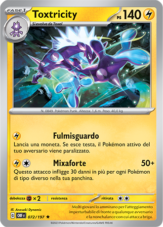 Toxtricity 072/197 Holo - ITA - Near Mint - Scarlatto e Violetto - Ossidiana Infuocata - Carta Pokemon