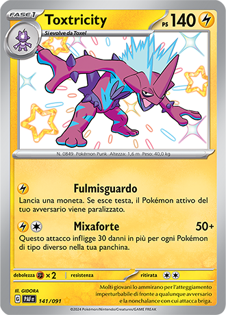 Toxtricity Shiny 141/091 - ITA - Near Mint - Scarlatto e Violetto - Destino di Paldea - Carta Pokemon