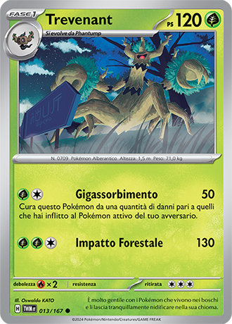 Trevenant 013/167 Comune - ITA - Near Mint - Scarlatto e Violetto - Crepuscolo Mascherato - Carta Pokemon