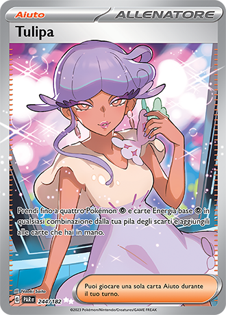 Tulipa 244/182 Full Art - ITA - Near Mint - Scarlatto e Violetto - Paradosso Temporale - Carta Pokemon