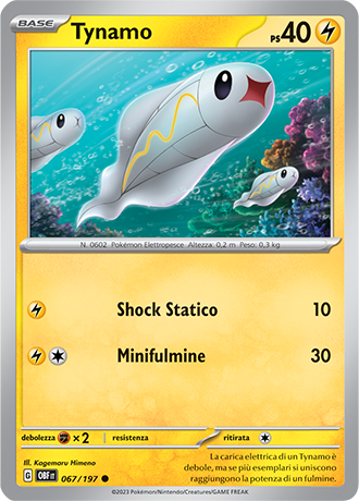 Tynamo 067/197 - ITA - Near Mint - Scarlatto e Violetto - Ossidiana Infuocata - Carta Pokemon