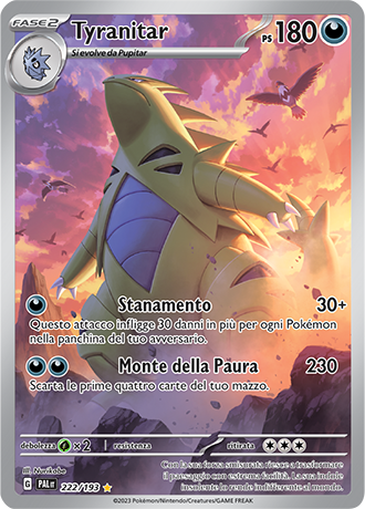 Tyranitar 222/193 Illustrazione Rara - ITA - Near Mint - Scarlatto e Violetto - Evoluzioni a Paldea - Carta Pokemon