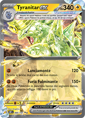 Tyranitar-ex 066/197 - ITA - Near Mint - Scarlatto e Violetto - Ossidiana Infuocata - Carta Pokemon