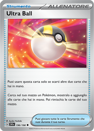 Ultra Ball 196/198 - ITA - Near Mint - Scarlatto e Violetto - Carta Pokemon