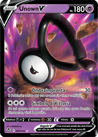 Unown-V 065/195 - ITA - Near Mint - Spada e Scudo - Tempesta Argentata - Carta Pokemon