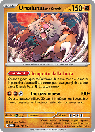 Ursaluna Luna Cremisi 054/131 Reverse Holo Pokéball - ITA - Near Mint - Scarlatto e Violetto - Evoluzioni Prismatiche - Carta Pokemon