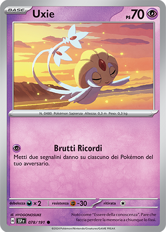 Uxie 078/191 - ITA - Near Mint - Scarlatto e Violetto - Scintille Folgoranti - Carta Pokemon