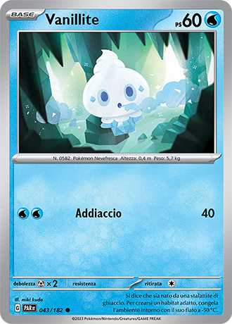 Vanillite 043/182 - ITA - Near Mint - Scarlatto e Violetto - Paradosso Temporale - Carta Pokemon