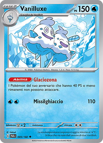 Vanilluxe 045/182 - ITA - Near Mint - Scarlatto e Violetto - Paradosso Temporale - Carta Pokemon