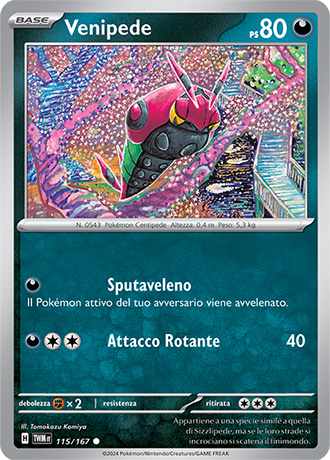 Venipede 115/167 Comune - ITA - Near Mint - Scarlatto e Violetto - Crepuscolo Mascherato - Carta Pokemon