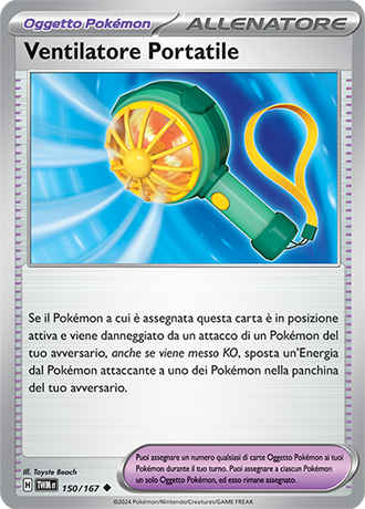 Ventilatore Portatile 150/167 Non Comune - ITA - Near Mint - Scarlatto e Violetto - Crepuscolo Mascherato - Carta Pokemon