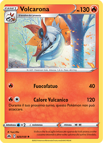 Volcarona 025/159 - ITA - Near Mint - Spada e Scudo - Zenit Regale - Carta Pokemon