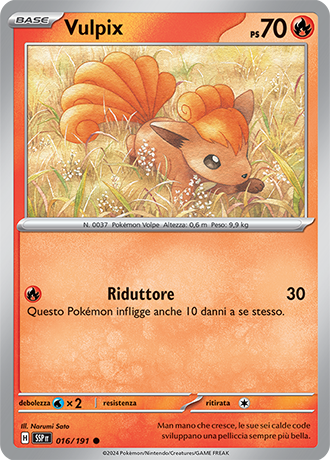 Vulpix 016/191 - ITA - Near Mint - Scarlatto e Violetto - Scintille Folgoranti - Carta Pokemon