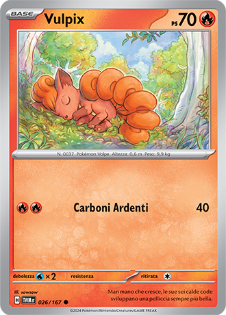 Vulpix 026/167 Comune - ITA - Near Mint - Scarlatto e Violetto - Crepuscolo Mascherato - Carta Pokemon