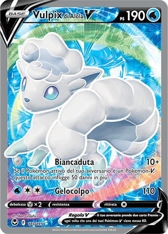 Vulpix di Alola-V 173/195 Full Art - ITA - Near Mint - Spada e Scudo - Tempesta Argentata - Carta Pokemon