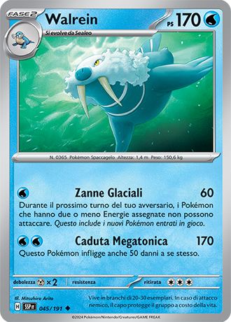 Walrein 045/191 - ITA - Near Mint - Scarlatto e Violetto - Scintille Folgoranti - Carta Pokemon