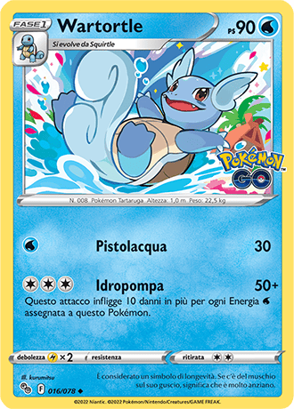 Wartortle 016/078 - ITA - Near Mint - Spada e Scudo - Pokemon GO - Carta Pokemon