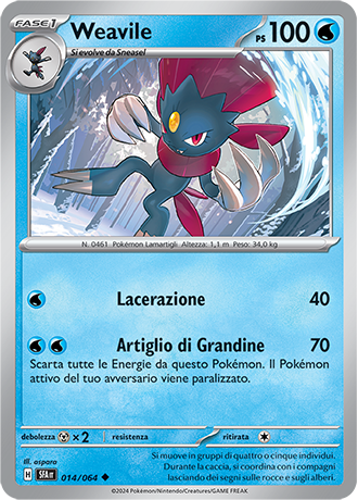 Weavile 014/064 Reverse Holo Non Comune - ITA - Near Mint - Scarlatto e Violetto - Segreto Fiabesco - Carta Pokemon