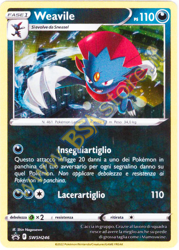 Weavile SWSH246 Holo - ITA - Near Mint - Promo Spada e Scudo - Carta Pokemon