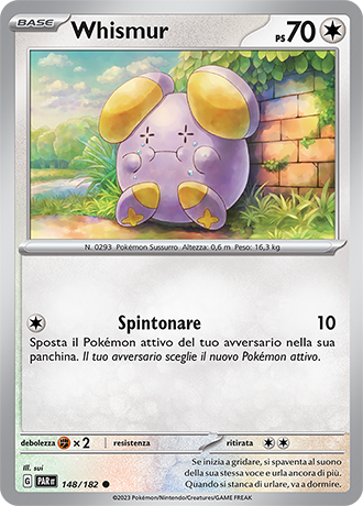 Whismur 148/182 - ITA - Near Mint - Scarlatto e Violetto - Paradosso Temporale - Carta Pokemon