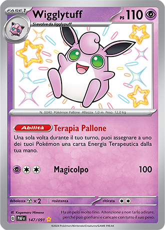 Wigglytuff Shiny 147/091 - ITA - Near Mint - Scarlatto e Violetto - Destino di Paldea - Carta Pokemon