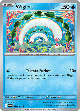 Wiglett 051/182 - ITA - Near Mint - Scarlatto e Violetto - Paradosso Temporale - Carta Pokemon