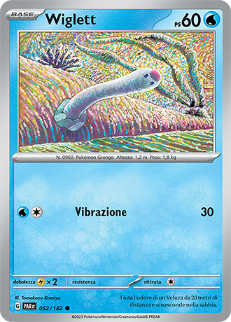 Wiglett 052/182 - ITA - Near Mint - Scarlatto e Violetto - Paradosso Temporale - Carta Pokemon