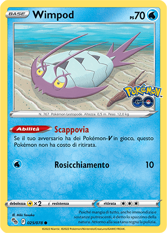 Wimpod 025/078 - ITA - Near Mint - Spada e Scudo - Pokemon GO - Carta Pokemon