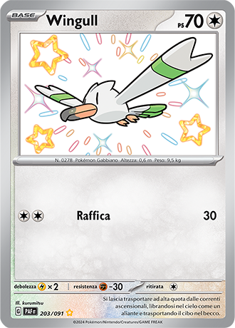 Wingull Shiny 203/091 - ITA - Near Mint - Scarlatto e Violetto - Destino di Paldea - Carta Pokemon