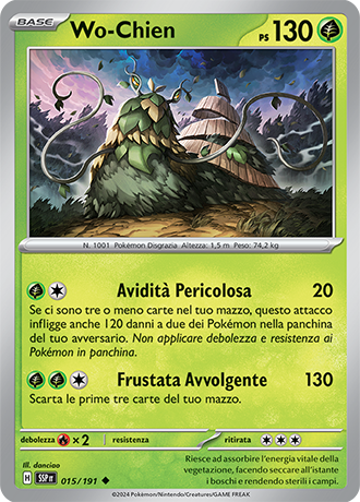 Wo-Chien 015/191 - ITA - Near Mint - Scarlatto e Violetto - Scintille Folgoranti - Carta Pokemon